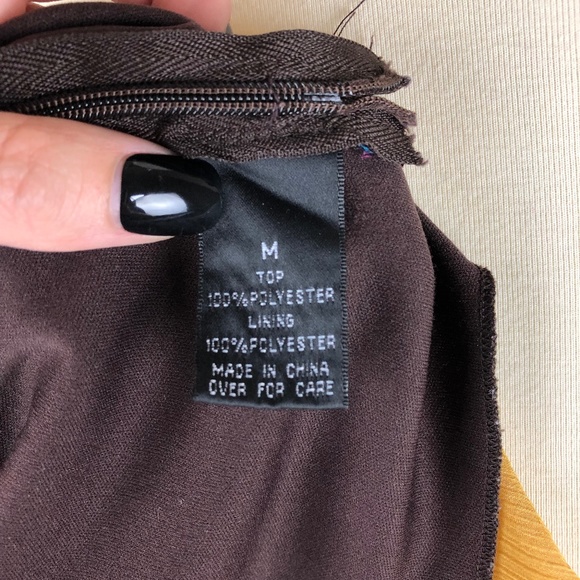 BCX Ruffle Keyhole Floral Sleeveless Halter Blouse Medium Blue Yellow - Picture 10 of 10